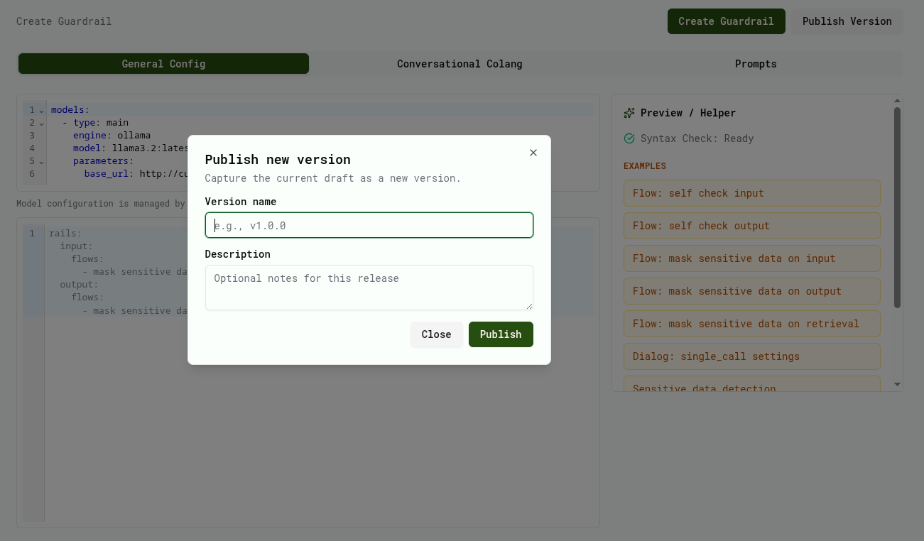 Publish guardrail version