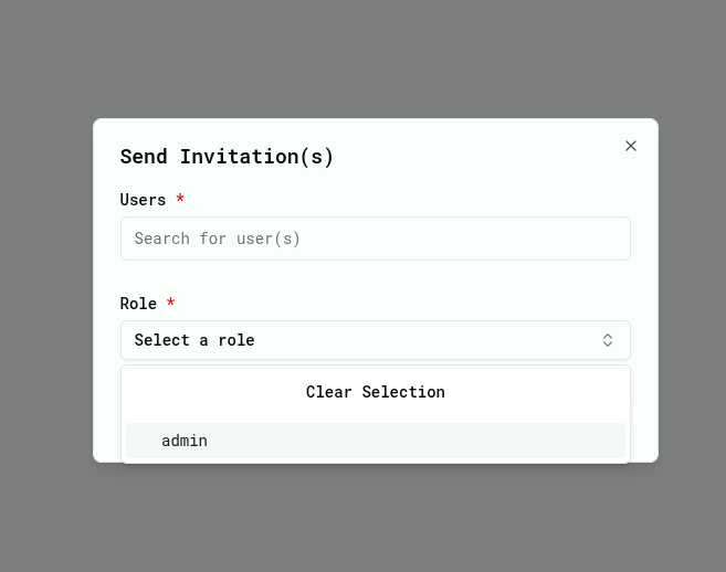 Send invitation modal